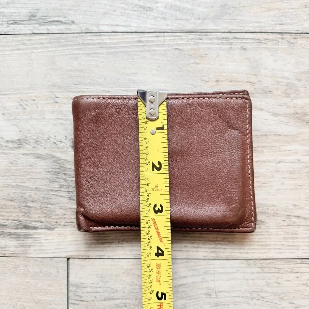 Timberland Brown Leather Bifold Wallet Men’s Classic Slim Card Holder